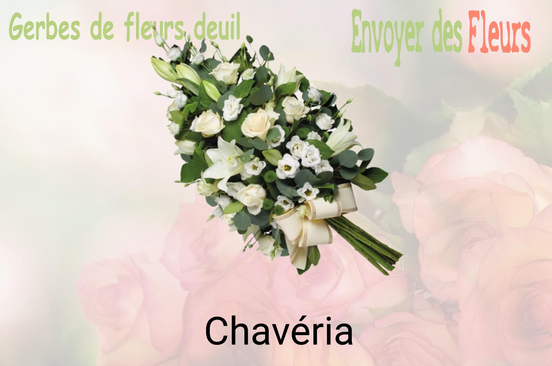 Gerbe de fleurs de deuil livrée à Chavéria